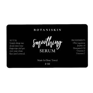 Modern Black Face Serum Labels