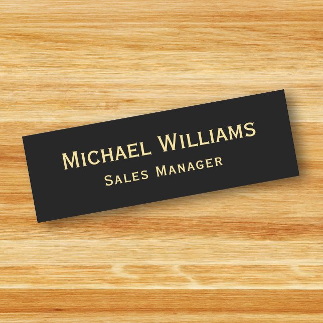 Modern Black Faux Gold Employee Business Office ID Name Tag (Modern Black Faux Gold Employee Business Office ID Name Tag)