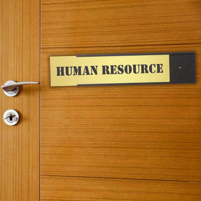 Modern Black Faux Gold Office Room Department Name Door Sign (Creator Uploaded)