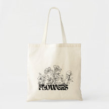 Modern black Flowers graphic and text