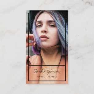 Modern black frame actor model singer dancer photo business card