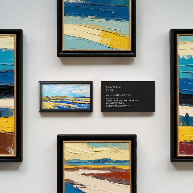 Modern black frame photo artwork painting minimal business card (Modern black frame photo artwork painting minimal)