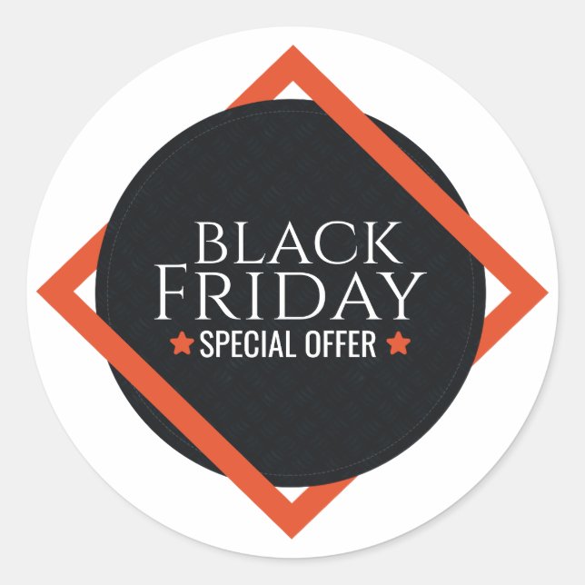 Modern Black Friday Special Offer Stickers  (Front)