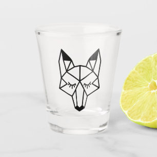 Modern Black Geometric Fox Shot Glass