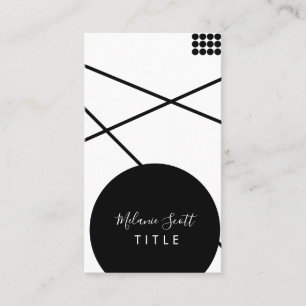 Modern Black Geometrical Shapes Lines Dots Business Card