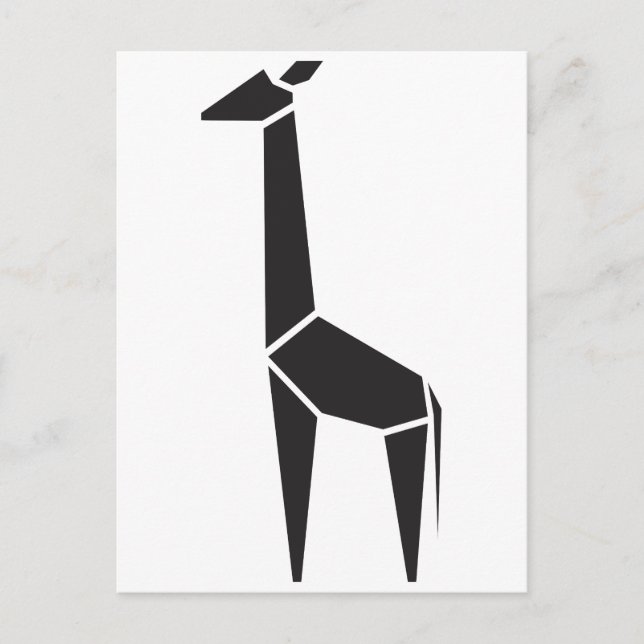 Modern black giraffe symbol postcard (Front)