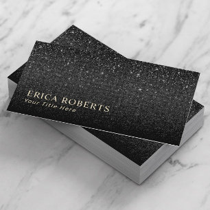 Modern Black Glitter Minimalist Business Card