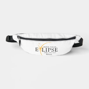Modern Black & Gold 2024 Texas Total Solar Eclipse Bum Bags