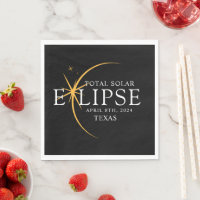 Modern Black & Gold 2024 Texas Total Solar Eclipse