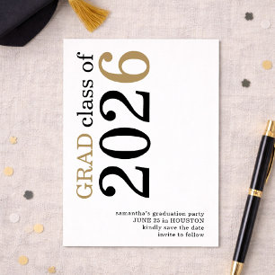 Modern Black Gold 2026 Graduation Save The Date