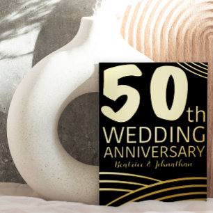 Modern Black & Gold 50th Wedding Anniversary
