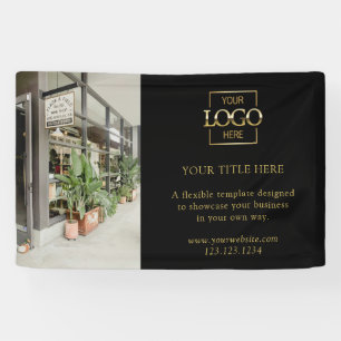 Modern Black Gold Business Logo Photo Professional Banner