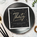 Modern Black Gold Calligraphy 30th Birthday Napkin<br><div class="desc">Modern Black Gold Calligraphy 30th Birthday Napkins features a fun scattering of gold faux foil confetti and modern calligraphy.</div>