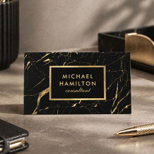 Modern Black Gold Consultant Professional Business Card