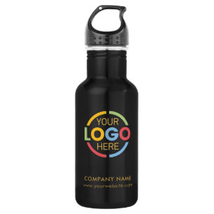 Modern Black Gold Corporate Company Business Logo 532 Ml Water Bottle