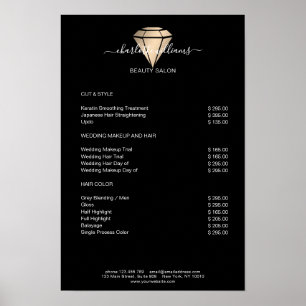 Modern Black Gold Diamond Price List   Poster
