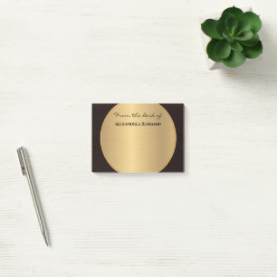 Modern Black Gold Elegant Stylish Personalize  Post-it Notes