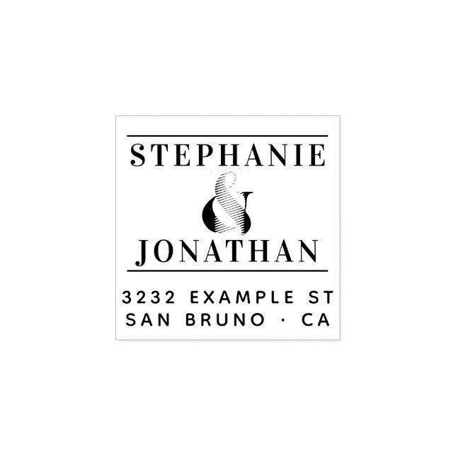 Modern Black & Gold Elegant Typography Engagement Rubber Stamp (Imprint)