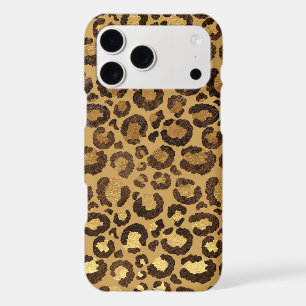 Modern Black Gold Foil Cheetah Animal Pattern