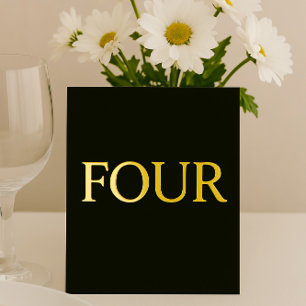Modern Black & Gold Foil Reception Table Number