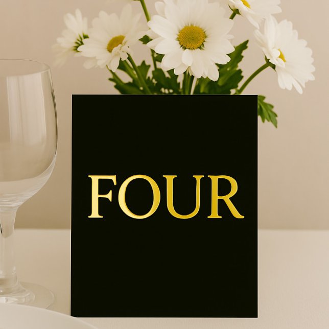 Modern Black & Gold Foil Reception Table Number (Creator Uploaded)