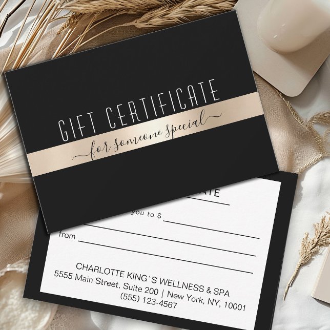 MODERN BLACK GOLD GIFT CERTIFICATE (Creator Uploaded)
