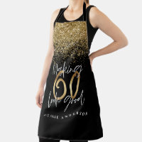 Modern black gold glitter 60th birthday typography