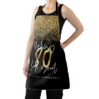 Modern black gold glitter 80th birthday
