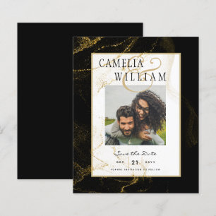 Modern Black Gold Glitter Wedding