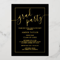 Modern Black Gold Graduation Party