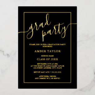 Modern Black Gold Graduation Party 