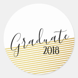 Modern Black & Gold Graduation Stickers
