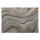 Modern Black Gold Grey abstract Cloth Placemat