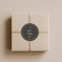 Modern Black & Gold Happy New Year Greek Meander