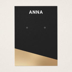 Modern Black Gold Jewellery Earring Display Card