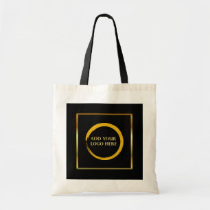 Modern black gold logo professional promotional tote bag