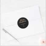 Modern Black & Gold Merry Christmas Sticker Gift<br><div class="desc">Elevate your holiday packaging with this modern black & gold Merry Christmas round sticker. Perfect for gifts,  cards,  and festive decor. Stylish,  elegant,  and timeless!</div>
