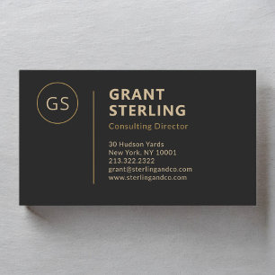 Modern Black Gold Minimalist Professional  Business Card