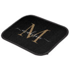 Modern Black Gold Monogram Elegant Classic Script