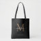 Modern Black Gold Monogram Script Name Initial