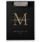 Modern Black Gold Monogram Stylish Script Name