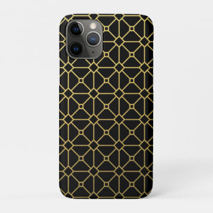 Modern Black Gold Pattern iPhone 11 Pro Case