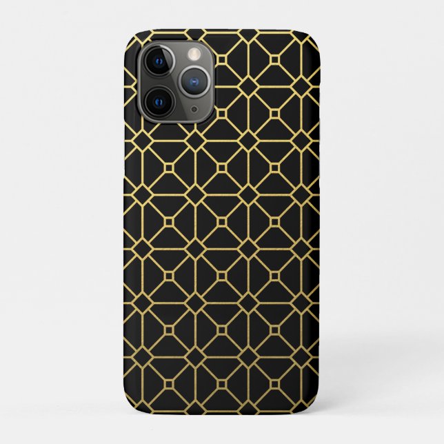 Modern Black Gold Pattern Case-Mate iPhone Case (Back)
