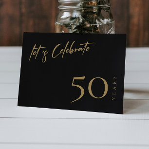 Modern Black & Gold: Personalised 50th Anniversary Invitation