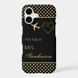 Modern Black Gold Polka Dots Future Mrs Custom