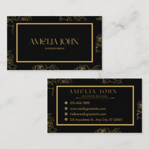 Modern Black Gold Professional Business Card
