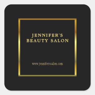 Modern black gold promotional professional square sticker