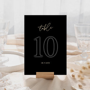 Modern Black Gold Table Number 10   Minimalist
