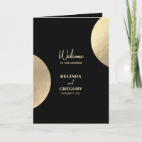 Modern Black Gold Wedding Order of Service