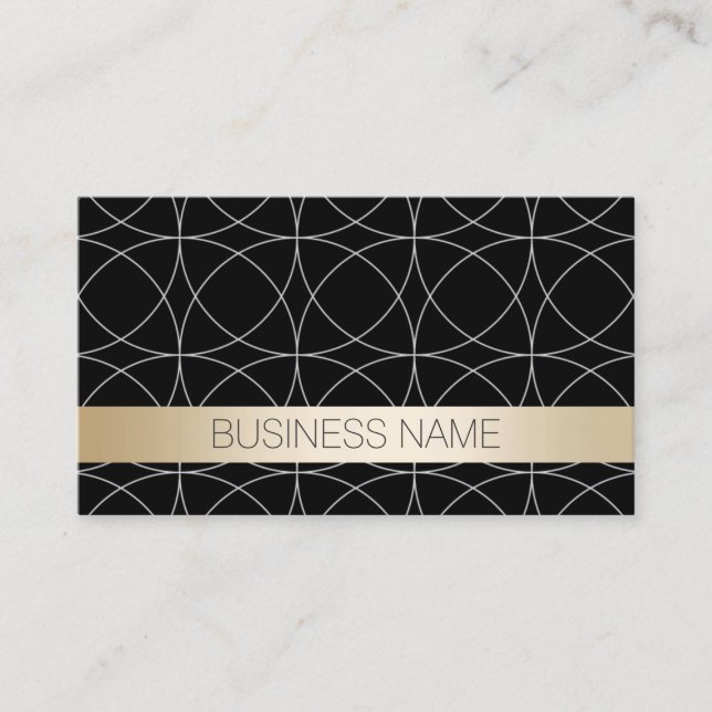Modern Black & Gold Wedding Planner Business Card (Front)